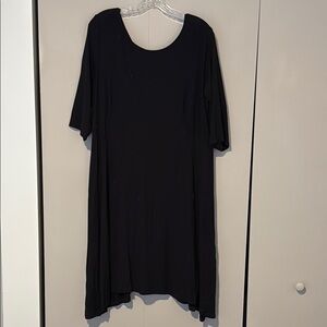 Eileen Fisher Woman Black Swing Dress Short Sleeve 1X